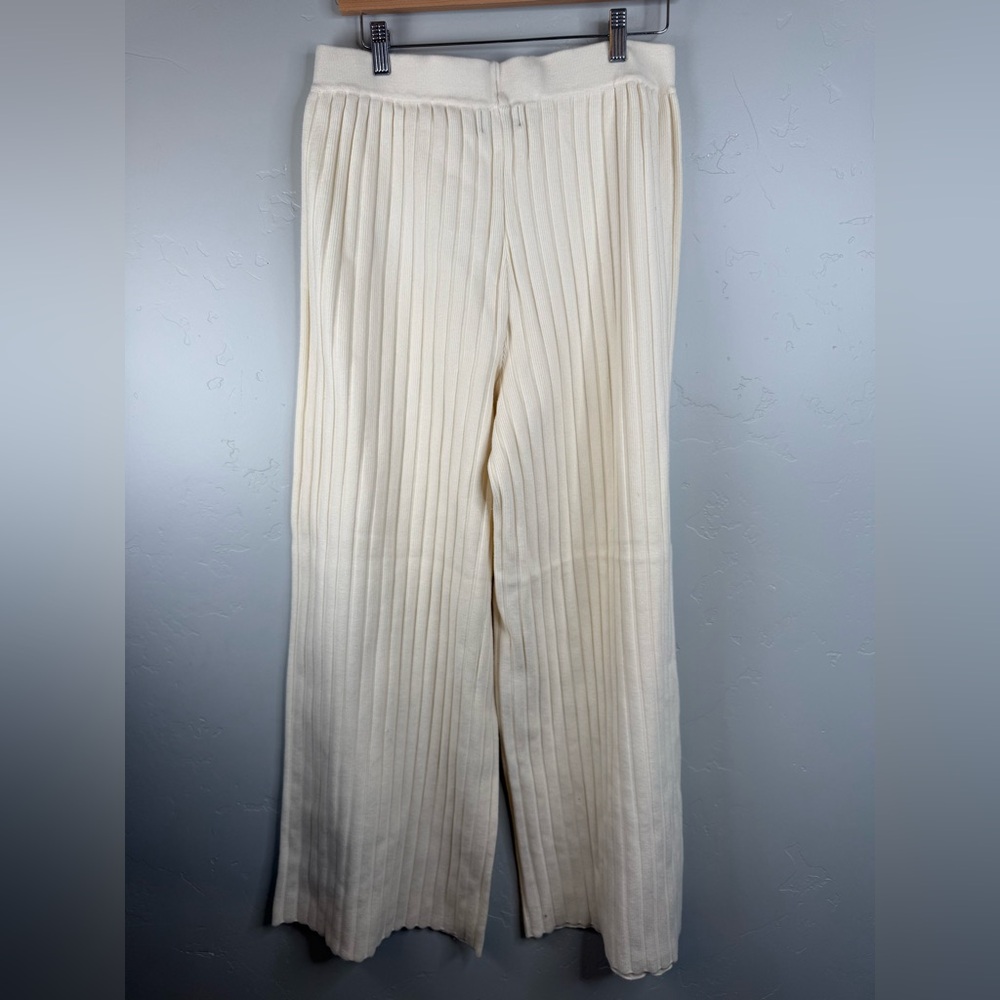 Dressed in LALA New Era Ribbed High Rise Wide Leg Pants XL - Picture 4 of 10